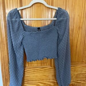 Windsor Blue Smocked Blouse